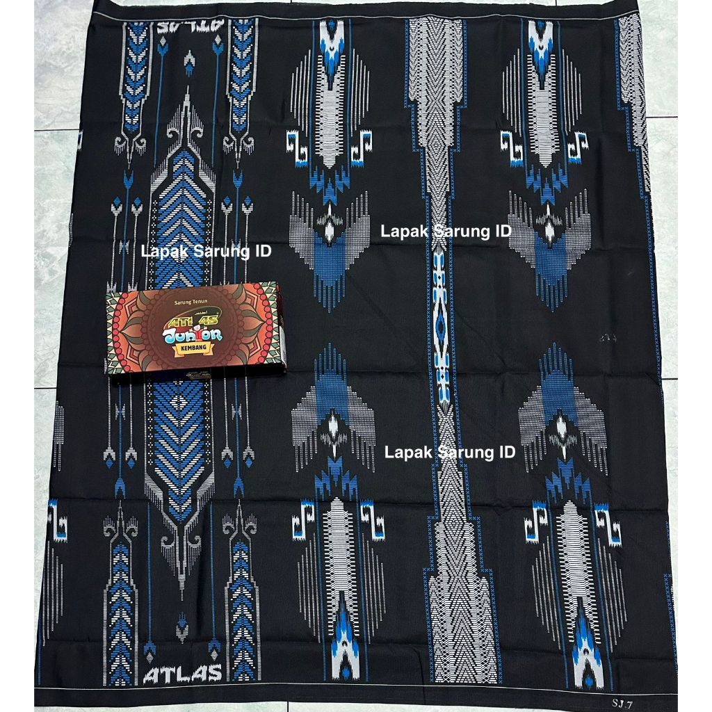 Sarung ATLAS Junior Kembang SGF Hitam Biru
