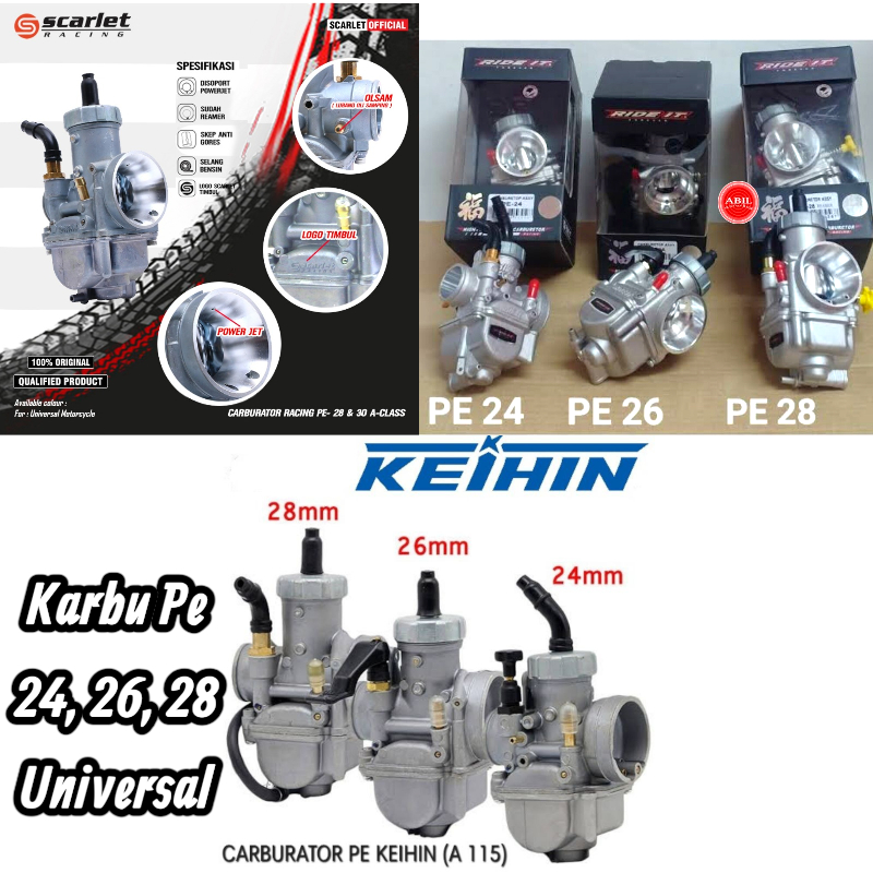 KARBU PE 24 26 28 30 / KARBURATOR PE RACING / KARBU PE #KEIHIN #Ride-it #scarlet