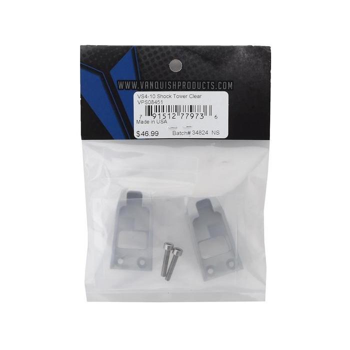 VANQUISH PRODUCTS VS4-10 SHOCK TOWERS (SILVER) (2) #VPS08451