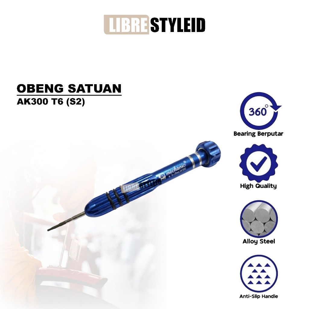 Obeng Satuan Mechanic Ak300 T6 (S2) Original -  MECHANIC OBENG SATUAN - OBENG SCREWDRIVER SERIES AK3