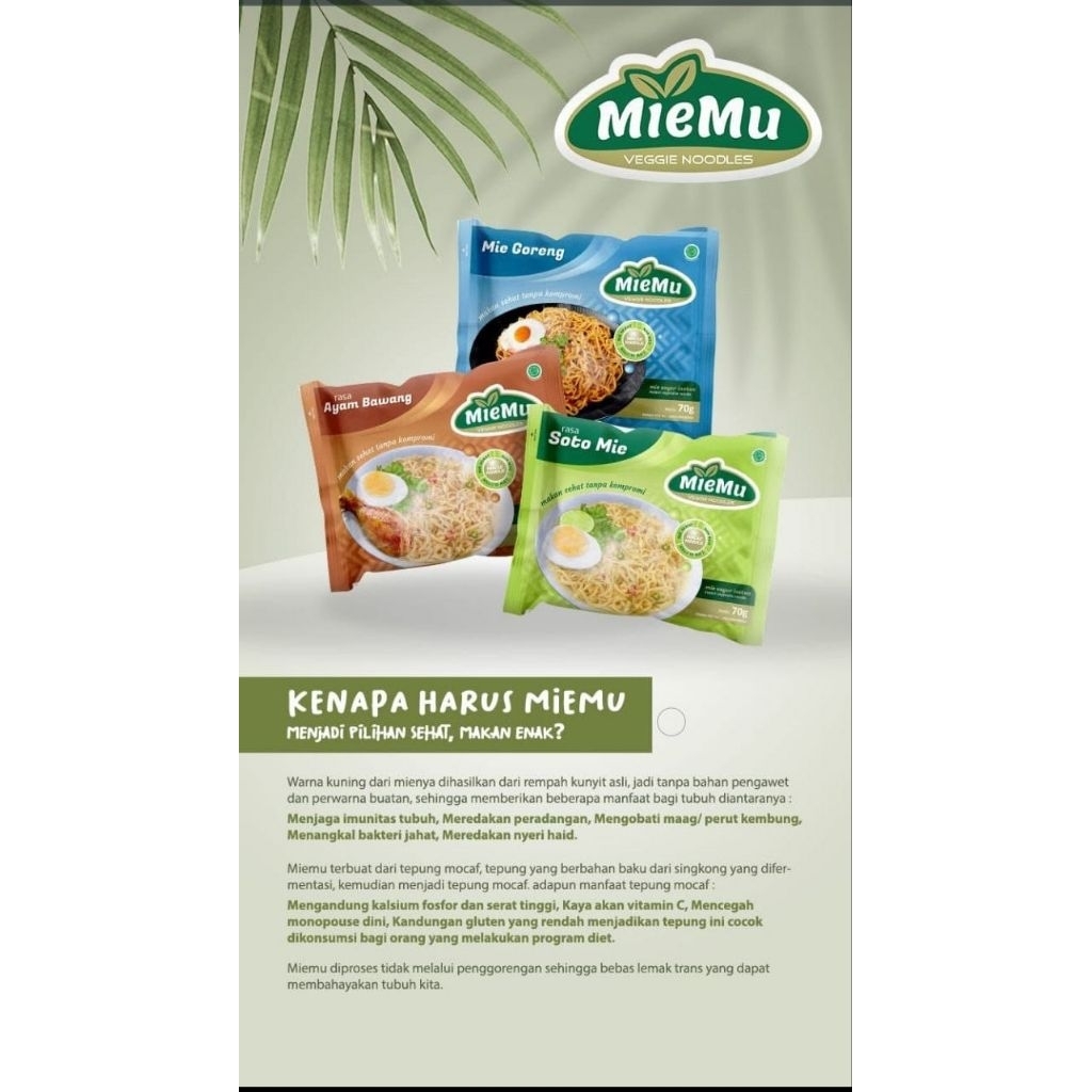 MIEMU| MIE DIET| MIE MOCAF | FREE GLUTEN