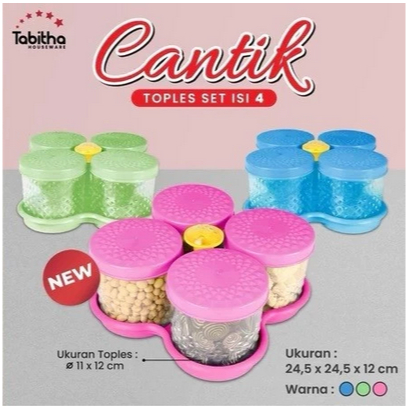 Toples Kristal Bening Kedap Udara 1 Set Nampan Toples Kue Lebaran Toples Cantik