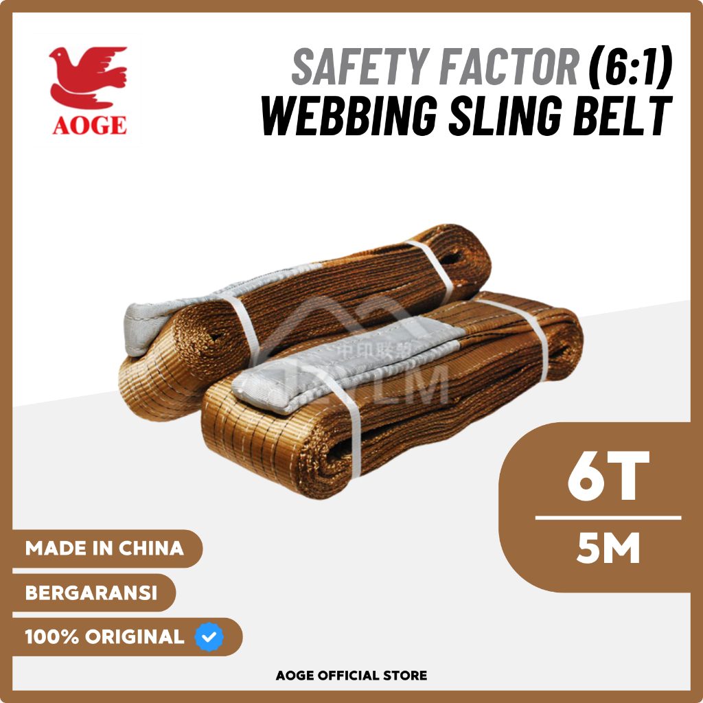 AOGE Webbing Sling Belt 6 Ton x 5 Meter