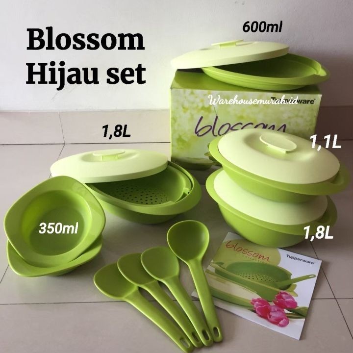 [PROMO][SALE] TEMPAT LAUK PAUK TUPPERWARE BLOSSOM HIJAU WADAH SAJIAN MURAH