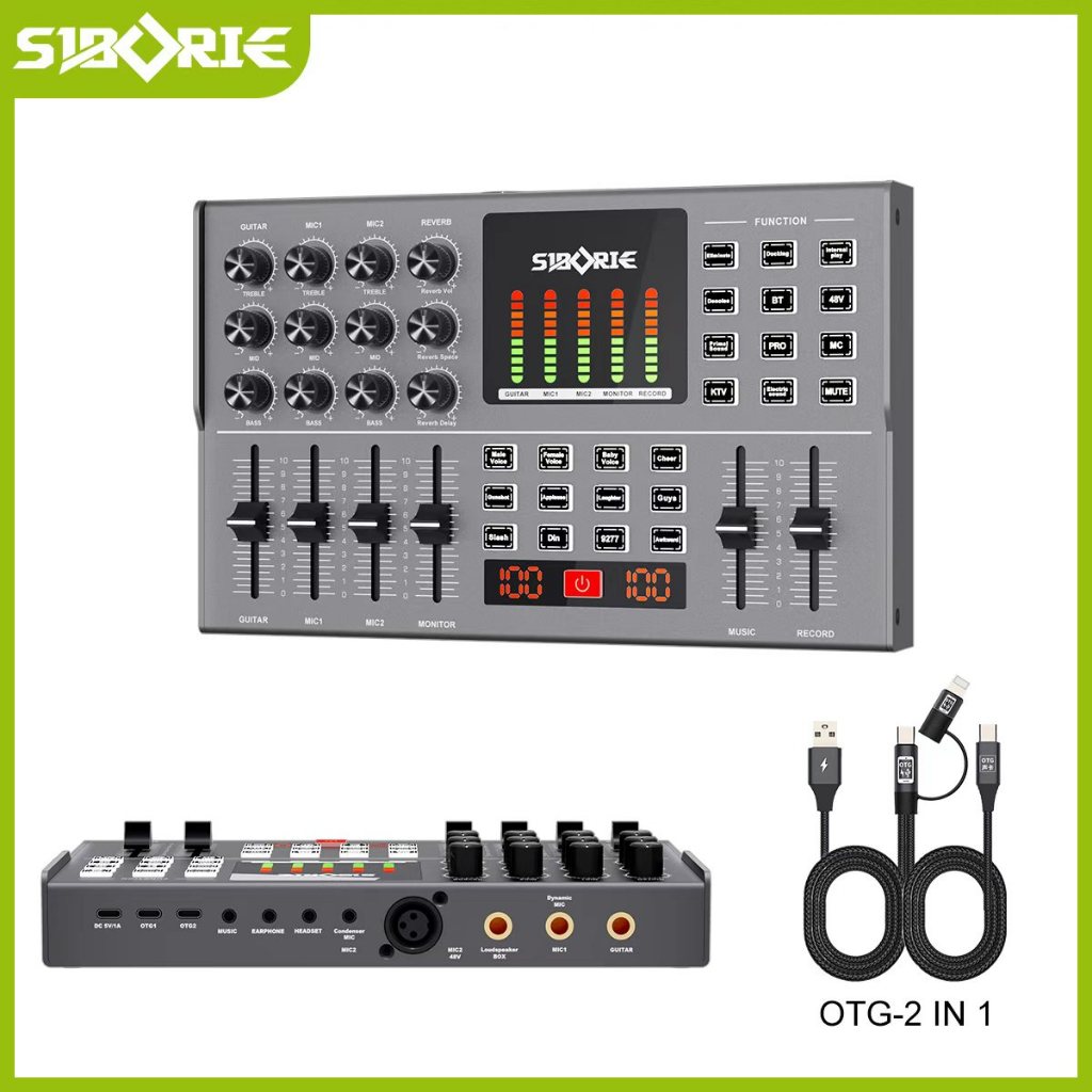 Siborie Y12 soundcard +OTG-2in1 Kabel Konversi 100% asli dan asli Siap COD and Free OTG