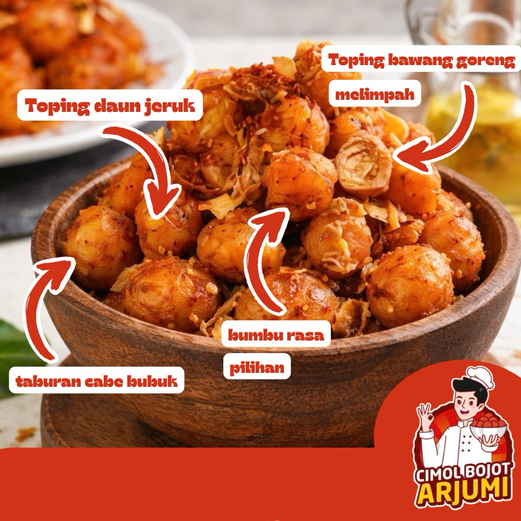 Cimol Frozen Arjumi 200g Rasa Original | Cimol Bojot Praktis | Snack Pedas Gurih