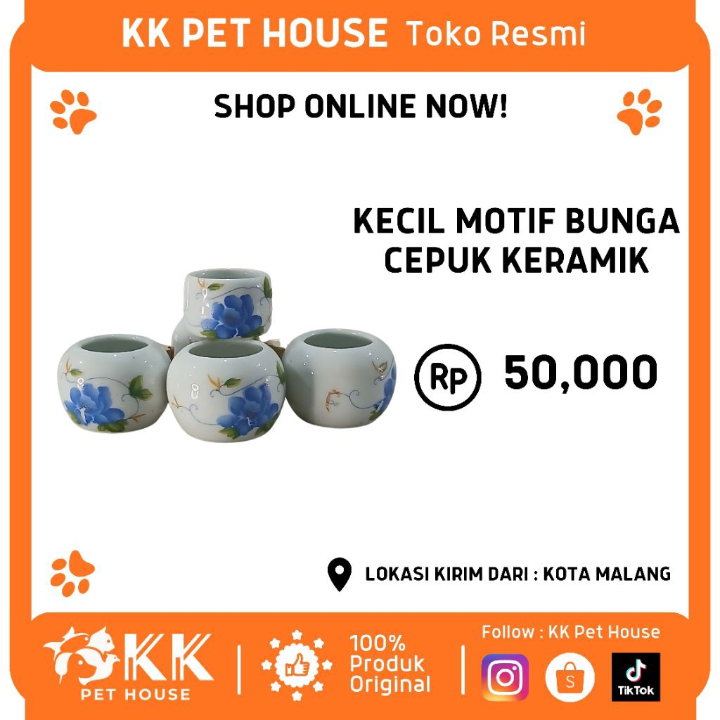 0130-KECIL MOTIF BUNGA CEPUK KERAMIK