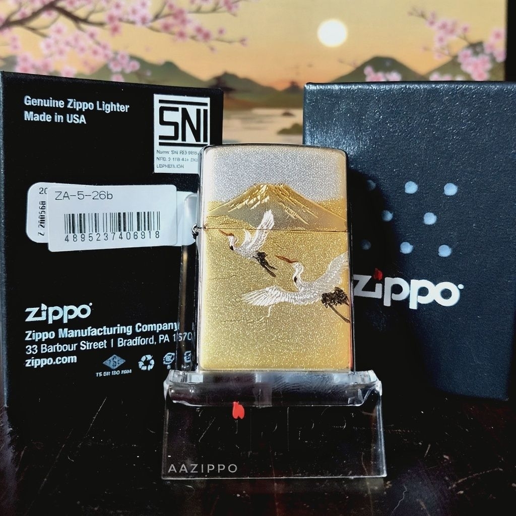 ZIPPO Original ZIPPO Japanese Style ZA-5-26B CRANE and FUJI Original USA