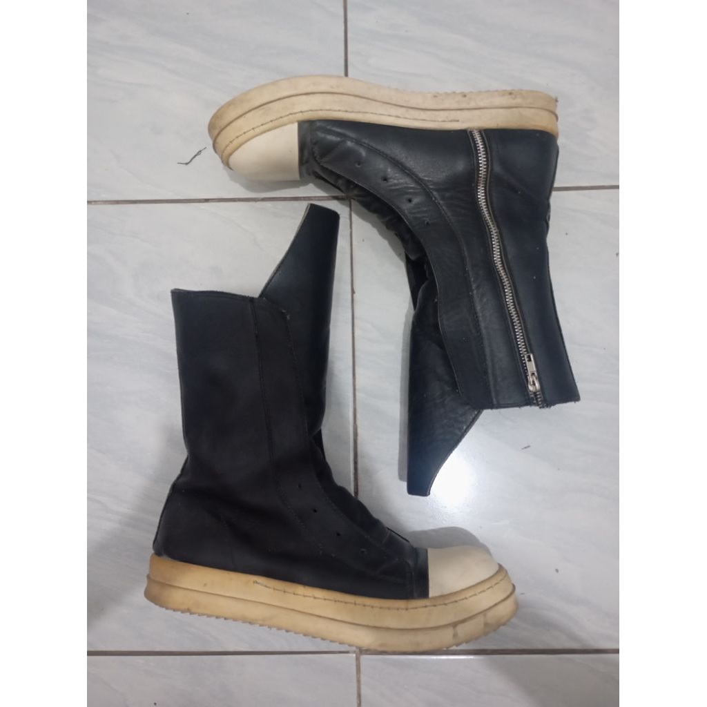 Rick Owens Classic Vicious Boots Laceless Ramones