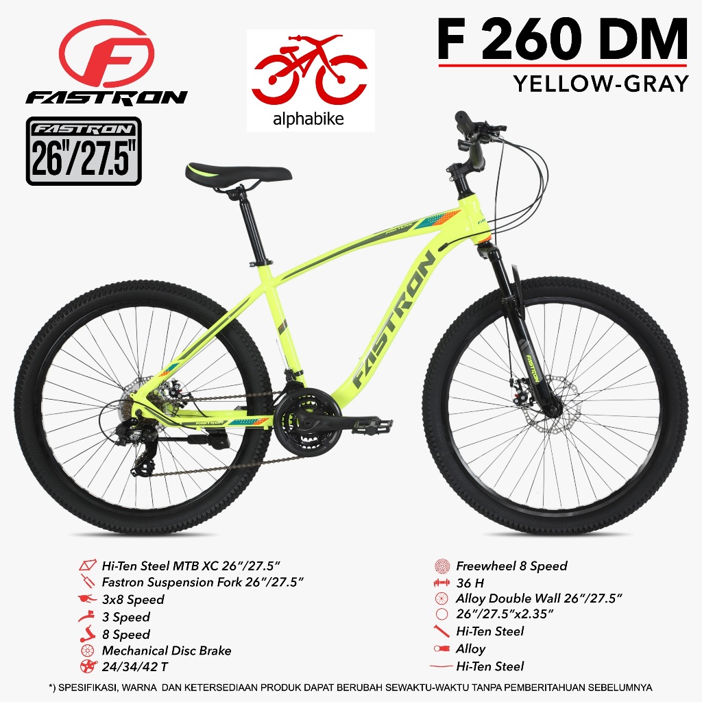SEPEDA GUNUNG MTB 26 27.5 FASTRON 260 DM 3X8 MD