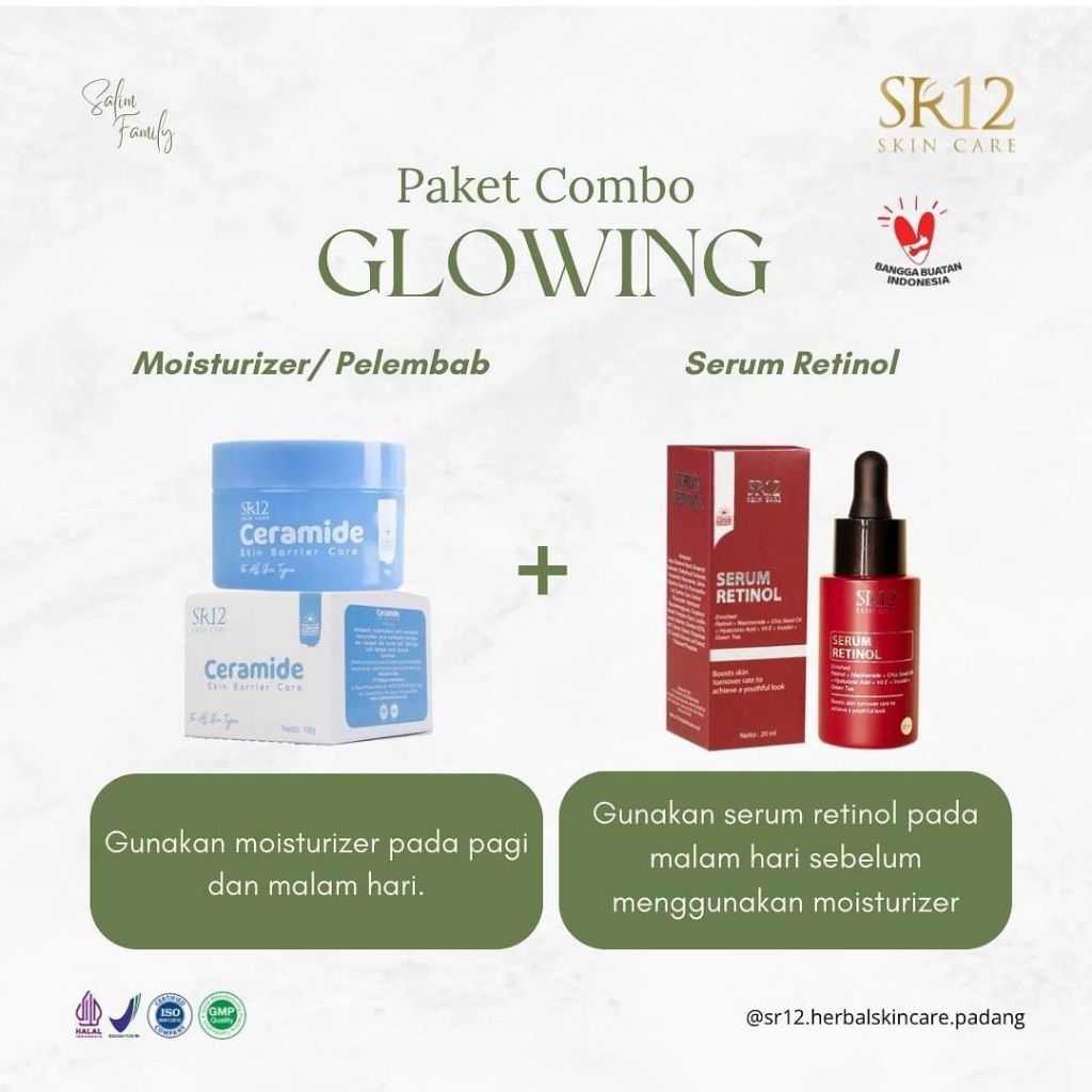 [sr12cikeasbylanny] SR12 Paket Skincare - Paket Combo Glowing - Ceramide + Serum Retinol