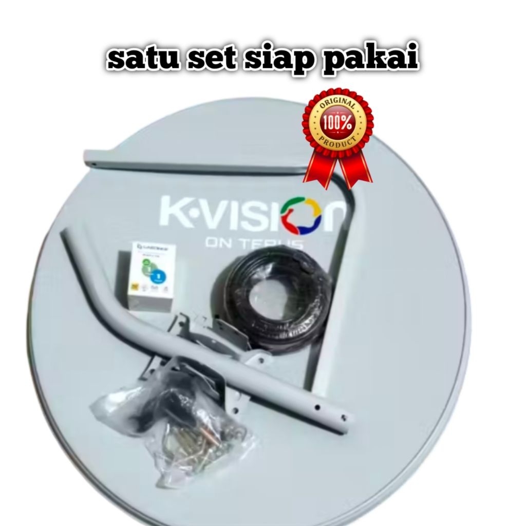 Parabola Mini K Vision ON Terus Full Set Tanpa Receiver Dish LNB Kabel Original