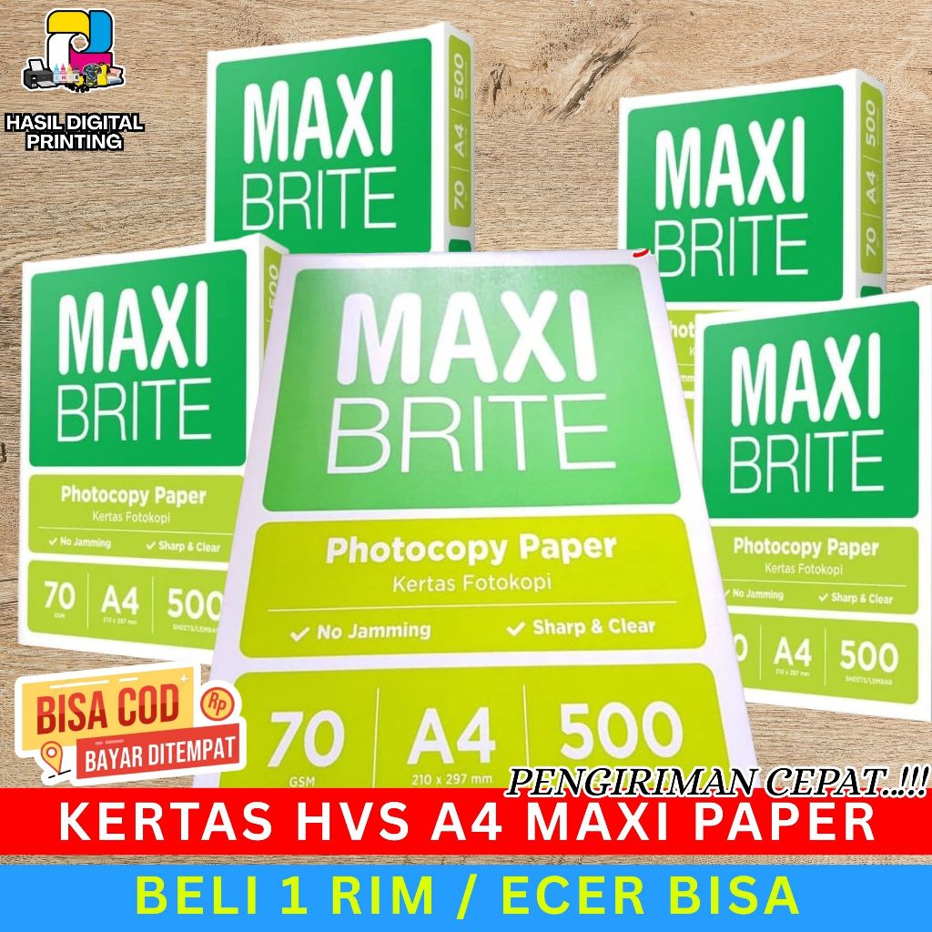 Kertas HVS Grosir A4 MAXI BRITE 70 GRAM / Kertas HVS A4 70 Gram