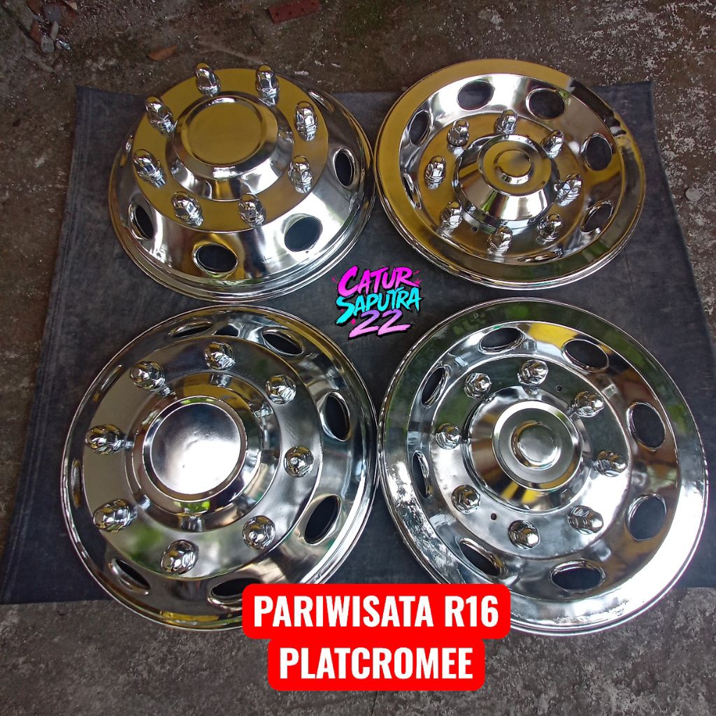 WHELLDOP DOP RODA PARIWISATA R16 TRUK DAN BUS PLAT CROMEE