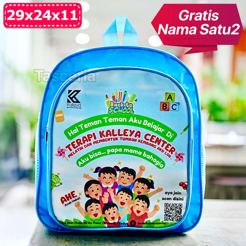 Tas Ransel Bimbel Custom Nama Anak