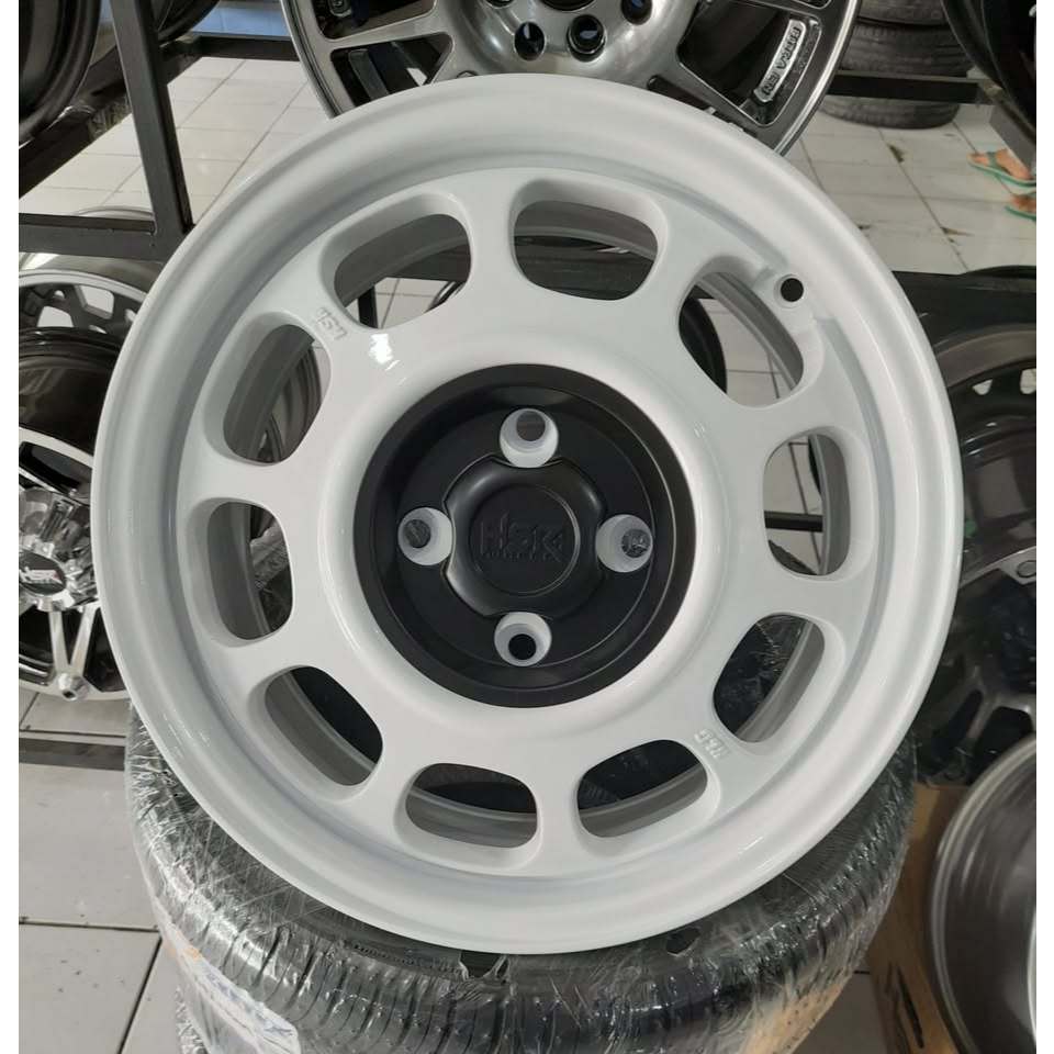 Velg Kaleng White HSR Original Tipe KLG R14 Pcd 4x100 | Pelek For Karimun Calya Ayla Ring 14