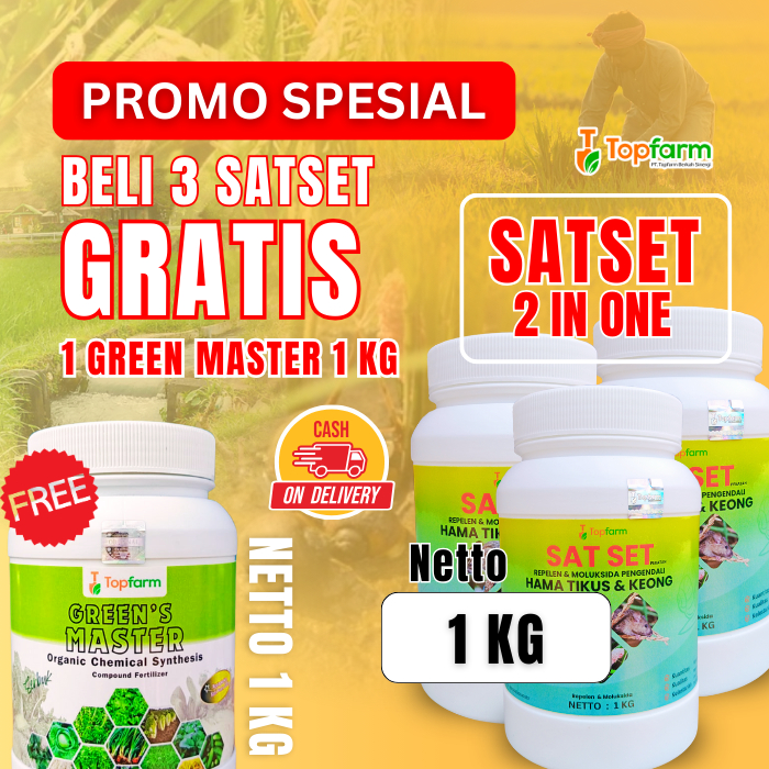 OBAH KEONG Dan Tikus Padi Topfarm / Paket PROMO Beli 3 BONUS 1 / Obat Hama Keong Dan Tikus Sawah / O