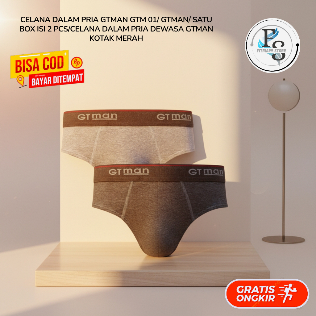 CELANA DALAM PRIA GTMAN GTM 01/ GTMAN/ SATU BOX ISI 2 PCS/CELANA DALAM PRIA DEWASA GTMAN KOTAK MERAH