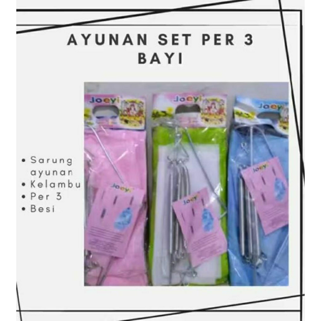 Ayunan bayi set lengkap manual/kain kelambu per dan hanger/kain kelambu set