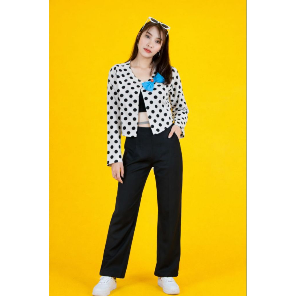 PRELOVED OUTER POLKADOT /CARDIGAN POLKADOT