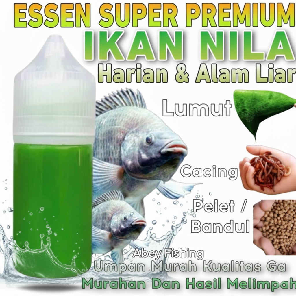 Esen Ikan Nila Media Lumut Mancing Kolam Alam Liar Aroma Sereh Pandan melon Walang