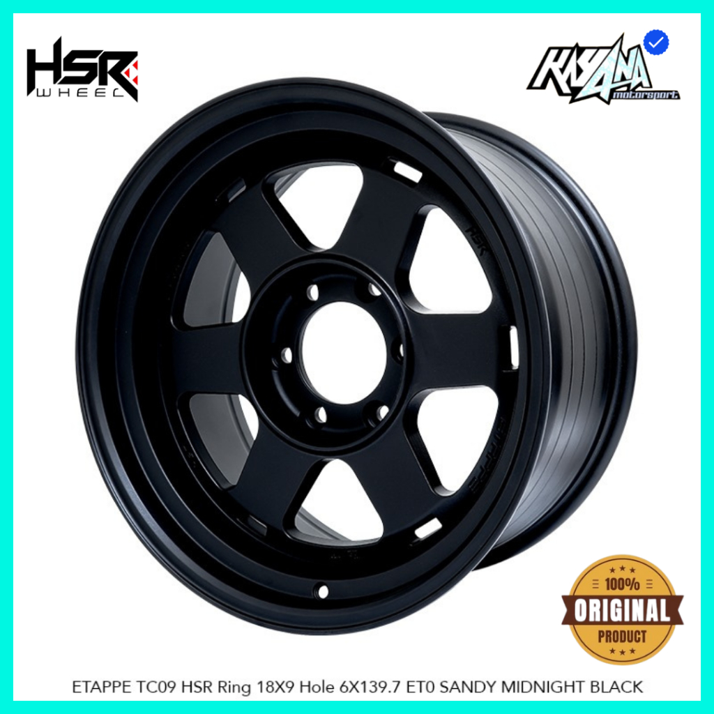 Velg Racing Mobil Pajero Fortuner Hilux HSR ETAPPE R18 Velg Mobil Model TE37 R18 Palang 6 Black
