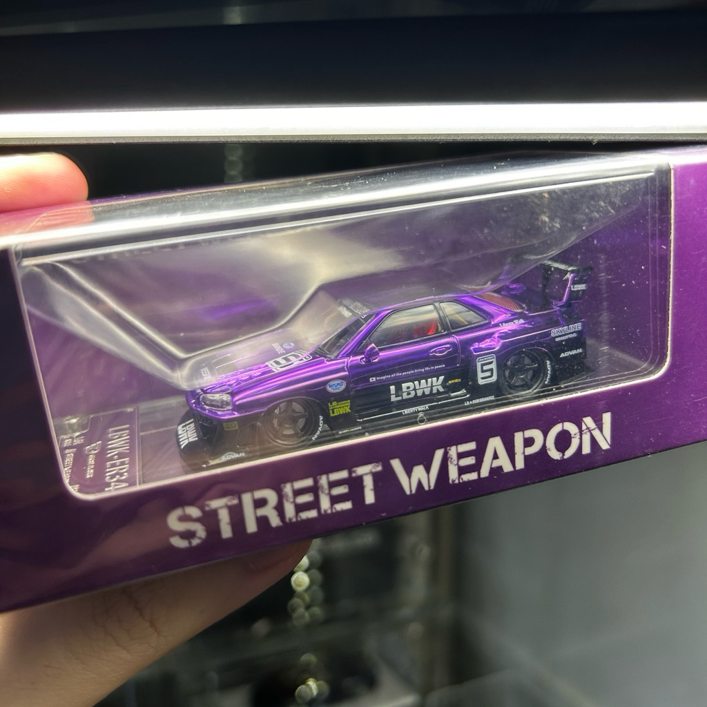 Street Weapon Nissan Skyline R34 GTR LBWK purple 1:64 street weapon Er34 LBWK