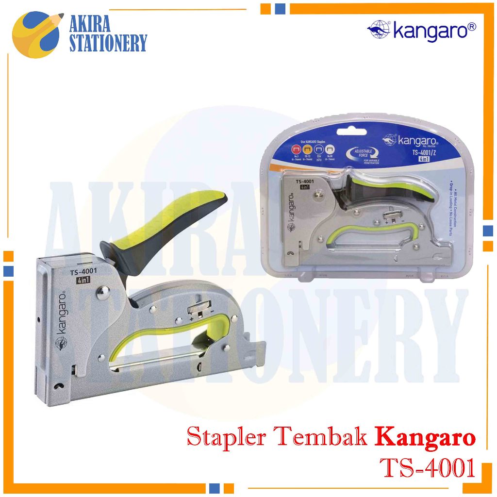 Stapler Tembak Kangaro TS 4001 Body Besi Metal 4 in 1/ Gun Tacker TS-4001 - Guntacker TS4001