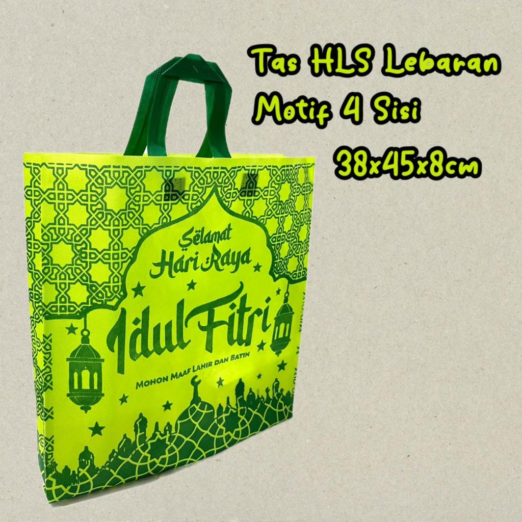 [LUSINAN] Tas kain Lebaran uk.38×45/ Goodiebag Sembako Idul Fitri 38x45x8 Isi 12pcs