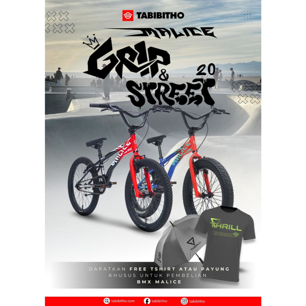 SEPEDA BMX 20 TABIBITHO MALICE GRIP SEPEDA ANAK