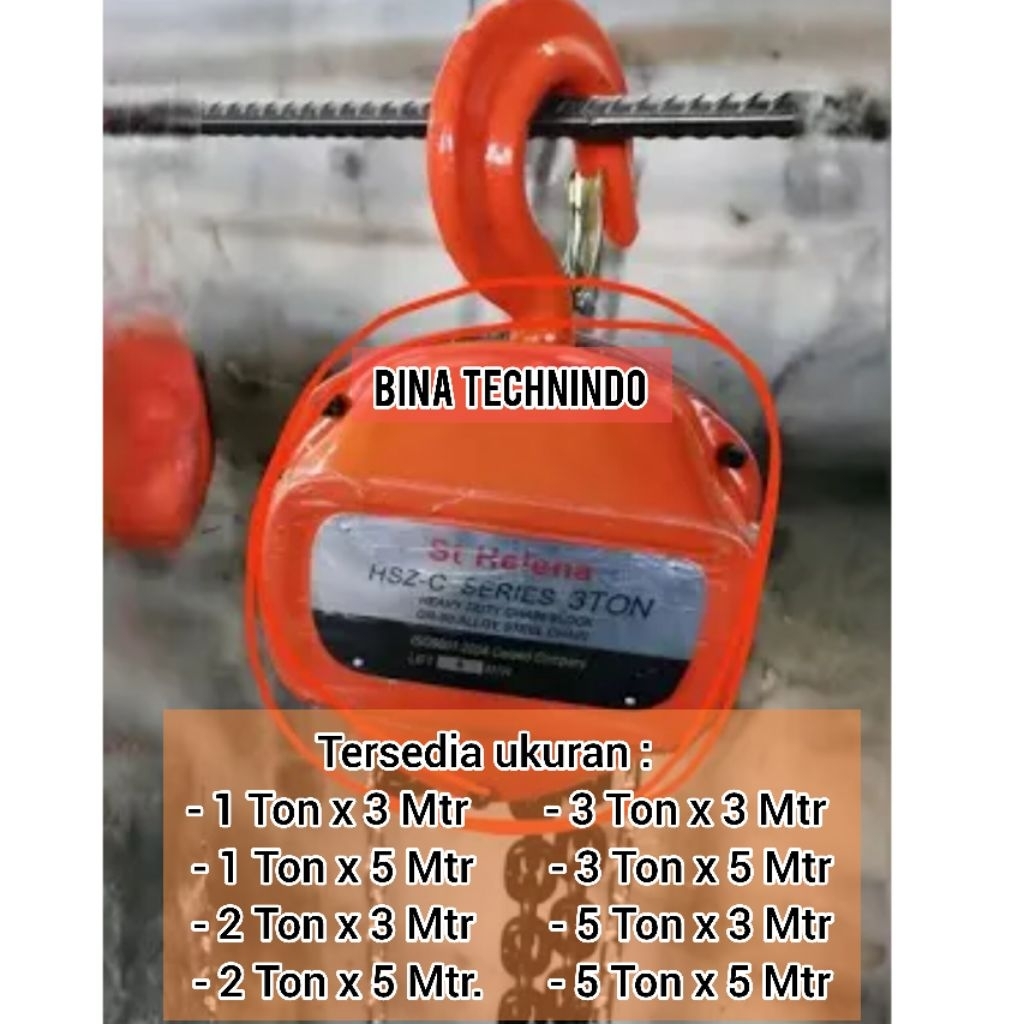 (2 Ton x 5M) Chain Block St Helena 2 Ton x 5 Meter Takel Katrol Rantai 2 Ton 5 Meter
