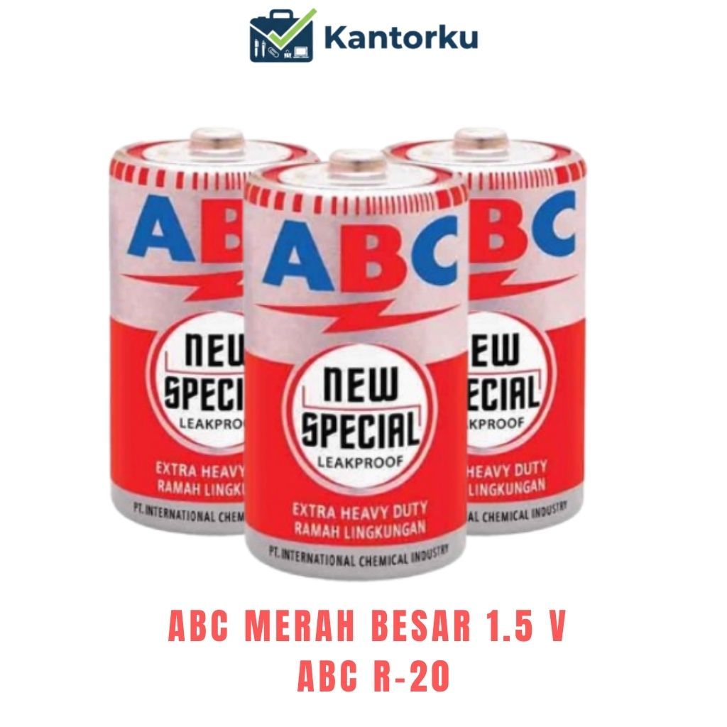 Baterai ABC Merah Besar R20 Ukuran Jumbo D R-20 Battery ABC