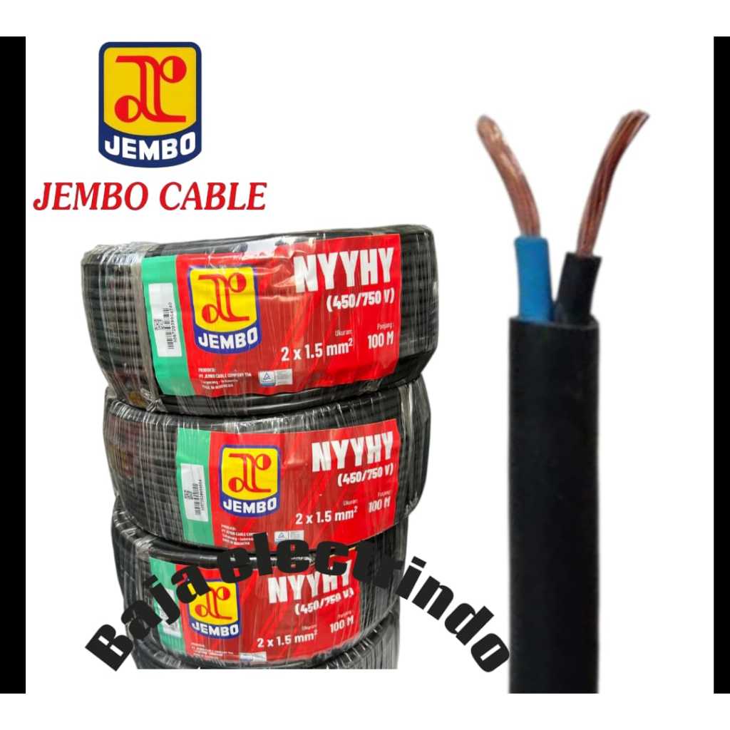 Kabel Serabut NYYHY 2x1,5mm JEMBO @50m NYYHY 2x1,5 2x1.5 2x1.5mm per 50meter