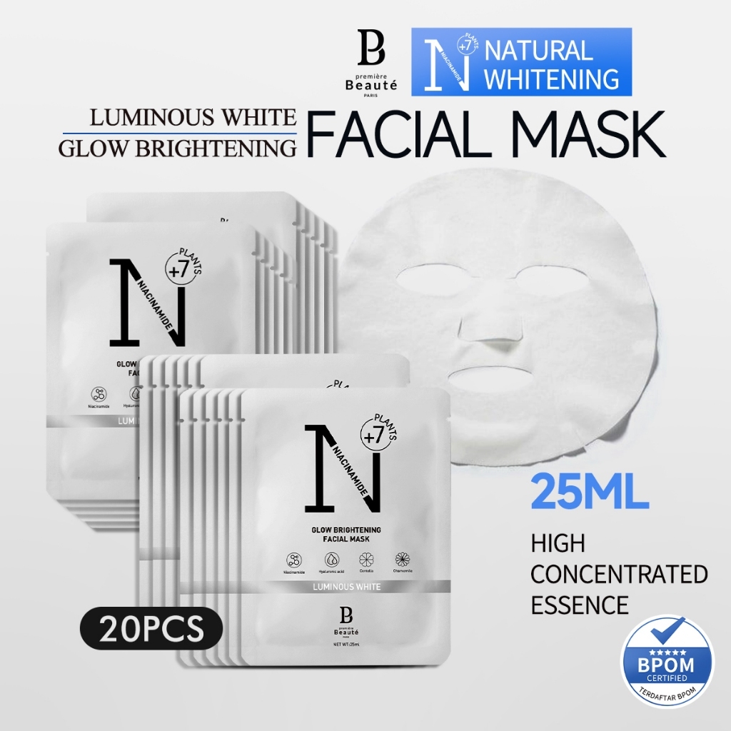 Whitening Essense Sheet Mask 25ml Masker Wajah Brightening Moisturizing Skin Care