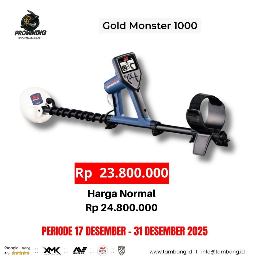GOLD MONSTER 1000 MINELAB - Detektor Emas - Ori