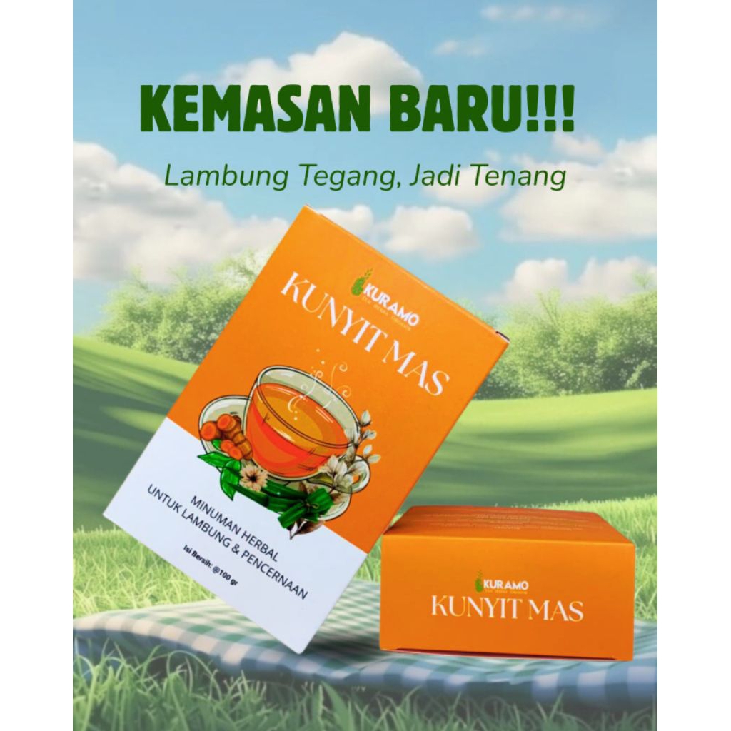 Kunyit Mas Bubuk Jamu Teh Herbal Kuramo Mencegah Asam Lambung Kemasan Box Praktis Dibawa Kemana Saja