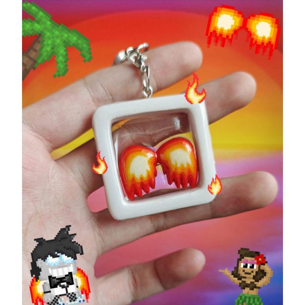 Gantungan Kunci Phoenix Wing Growtopia | Handmade Clay Keychain
