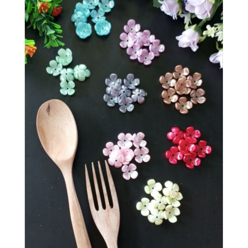 Manik Akrilik Kelopak Bunga - Manik Cangkang Mahkota Bunga - akrilik Kelopak Bunga warna warni