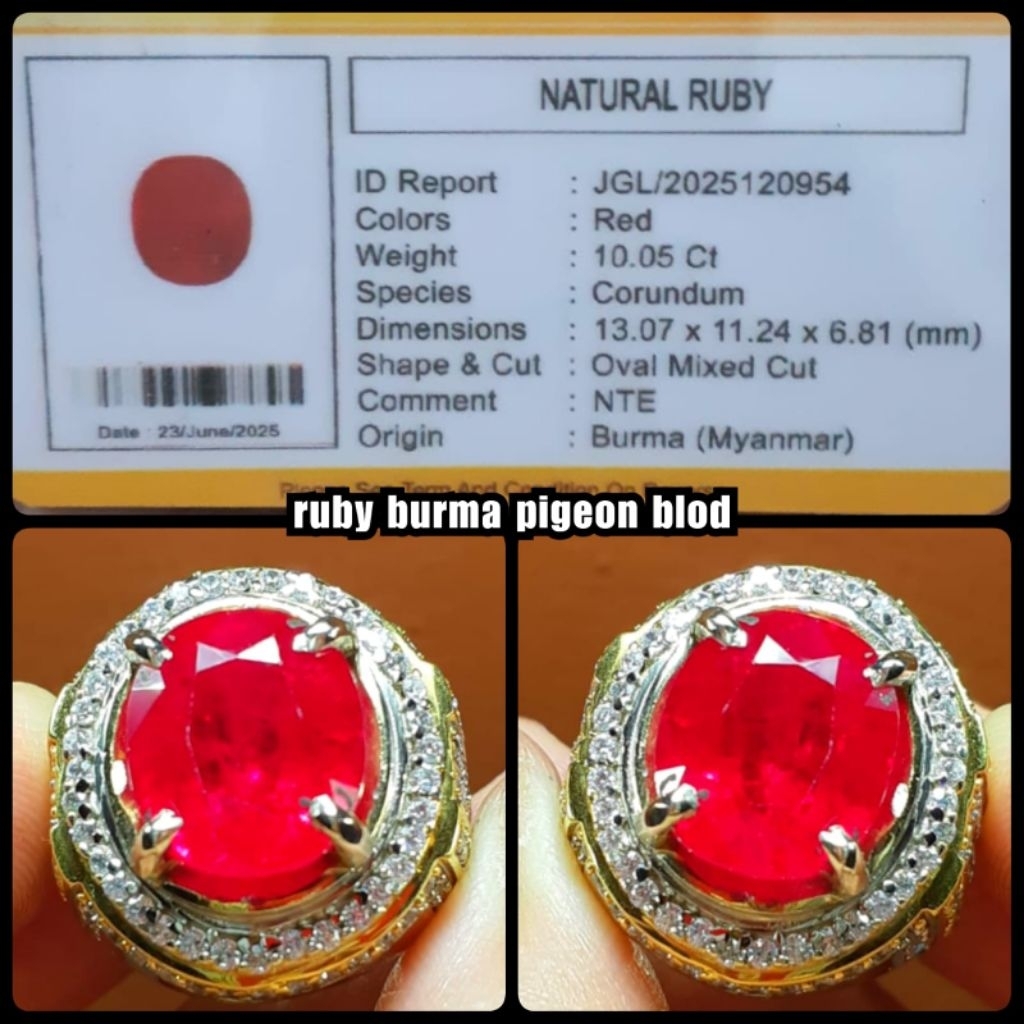 original batu Ruby Burma Myanmar ( warna kontes bosku NTE )