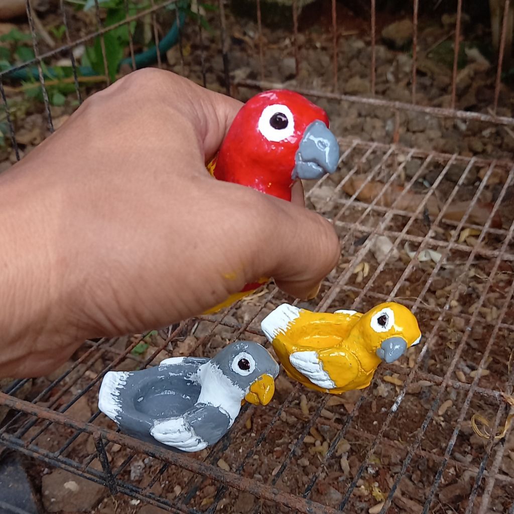 Asbak burung lovebird,karakter burung lb unik