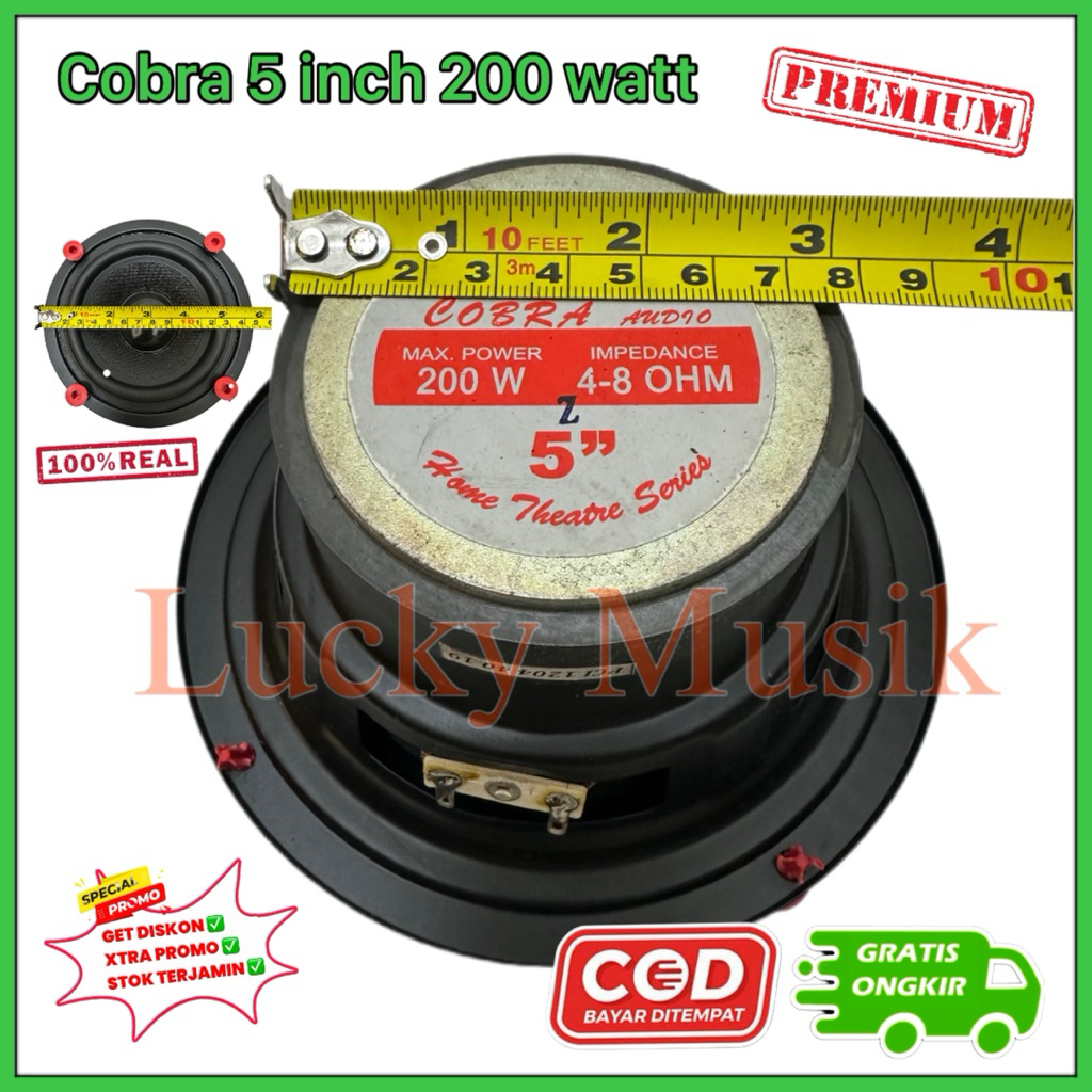Speaker Woofer Cobra 5 inch 200 watt 4-8 ohm speaker component woofer cobra 5inch 200watt speaker co