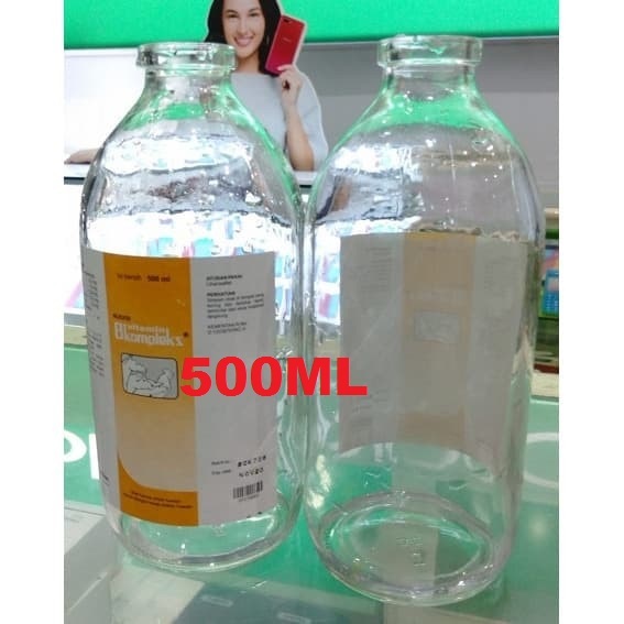 BEKAS Botol Kaca + Tutup 500ml ( INSTANT ONLY  )