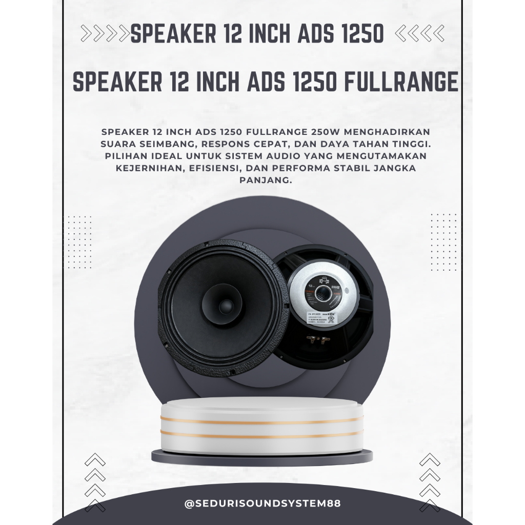 Speaker ADS 12 inch Full Range 1250 - Speaker ADS Full Range 12" 1250 Original ADS
