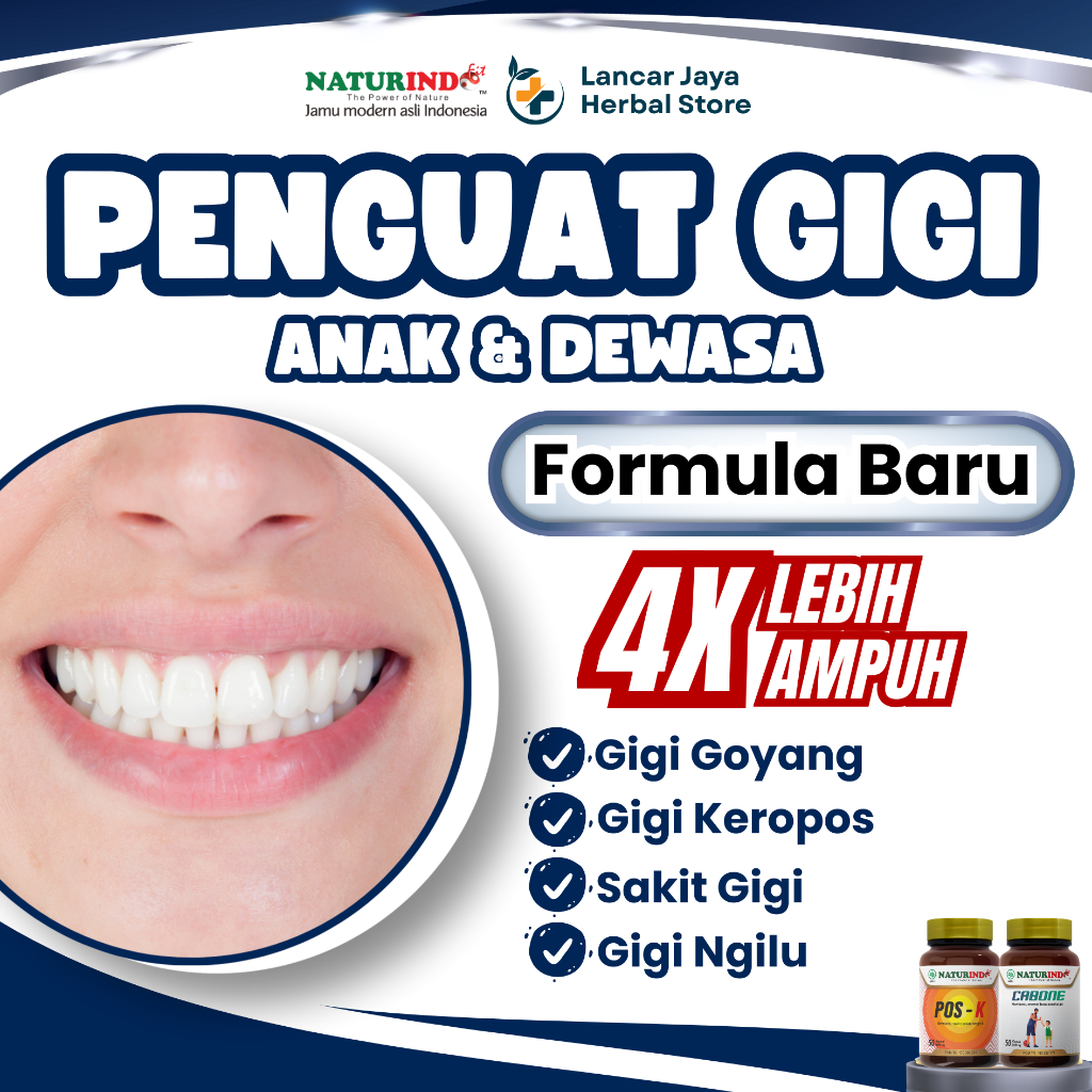 Obat Penguat Gigi Goyang Mencegah Sakit Gigi Rusak Sensitif Cabone Naturindo