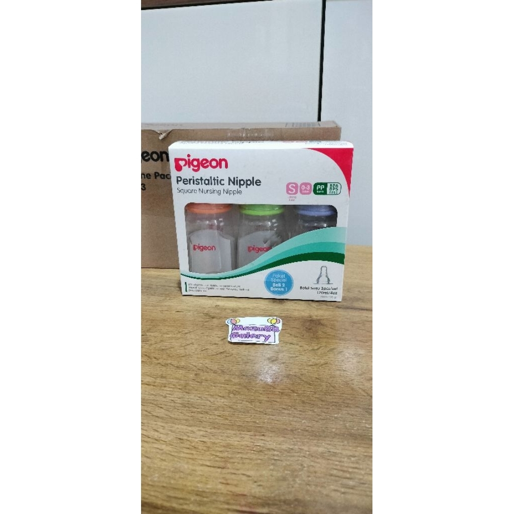 Pigeon Botol Peristaltic Nipple 120ml (Paket 2+1), warna random