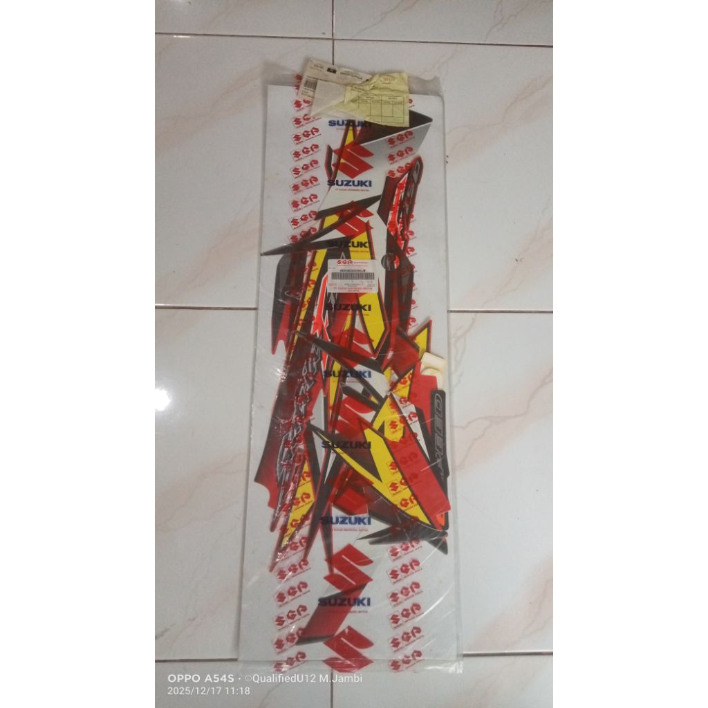 Striping Set Suzuki Satria Fu 150 CKD Abu Abu Merah 2006 2007 Original SGP