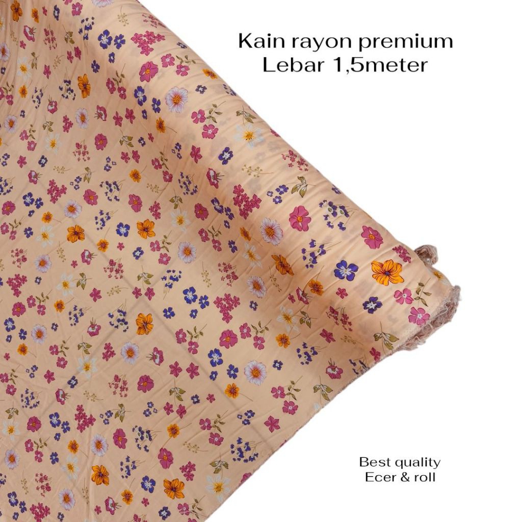 kain bahan katun rayon motiv printing