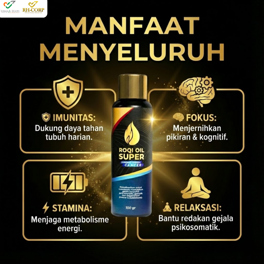 Roqi Oil Super High Dose Versi Upgrade Dengan Kelor & Sacha Inchi 100Ml By Herbal Rh-Corp Co