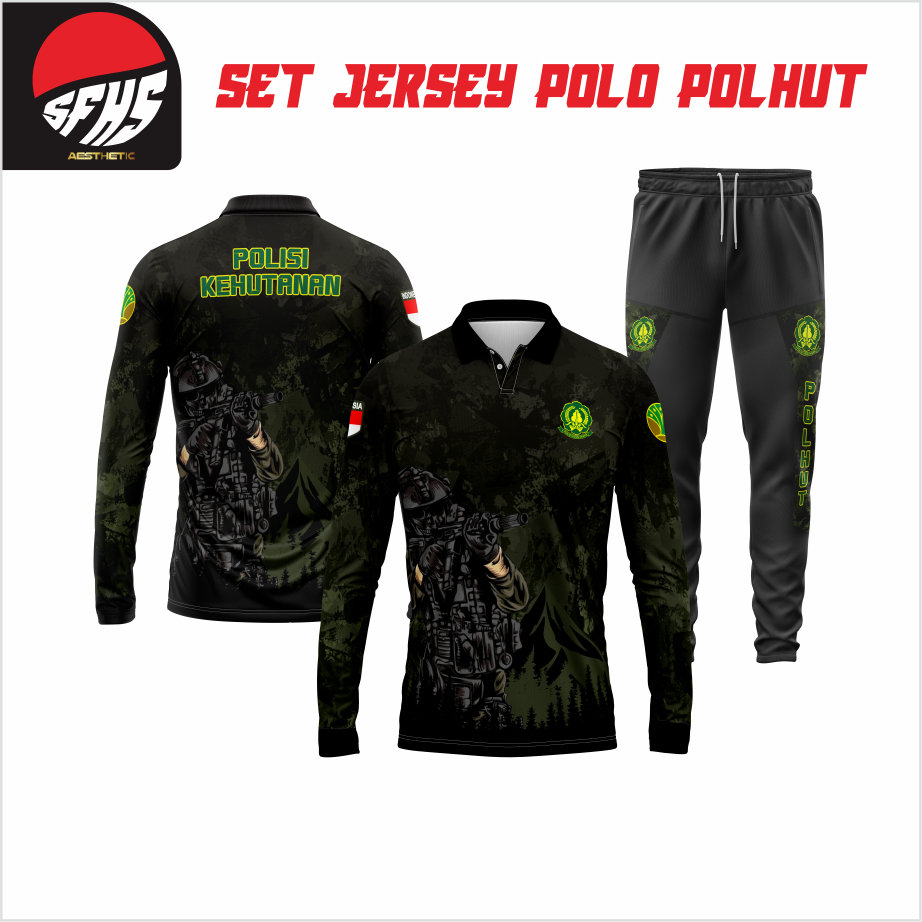 SFHS SETELAN JERSEY POLO POLHUT PANJANG / BAJU OLAHRAGA POLHUT