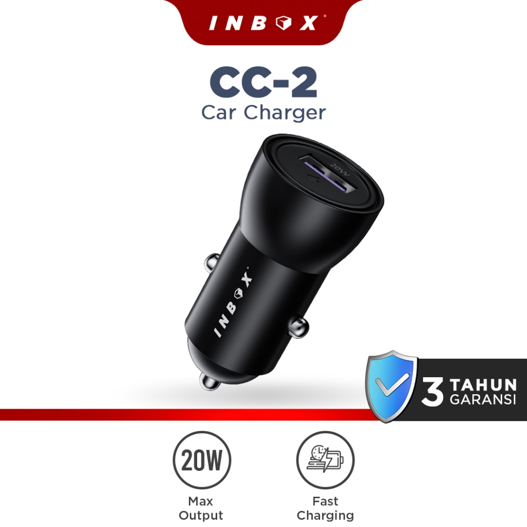 Inbox Car Charger Mobil CC-2 USB Fast Charging 20W